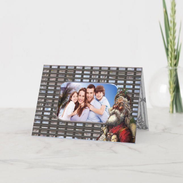 Cartão De Festividades Papais noeis de Natal - Foto clássica (Frente)