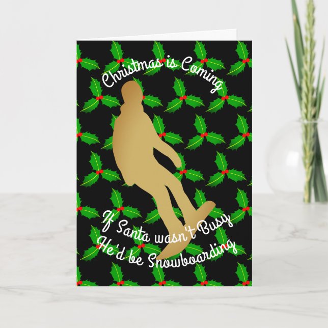 Cartão De Festividades Papais noeis de Natal Iriam Snowboard (Frente)