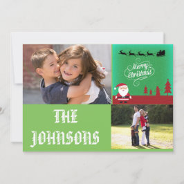 Cartão De Festividades Papais noeis de Natal Merry Reindeers Red Snowman