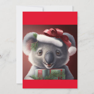 Cartão De Festividades Papais noeis de Natal T-Shirt Koala Bear