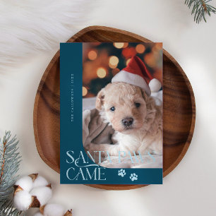 Cartão De Festividades Papais noeis De Patas Vieram Foto Do Cachorro No N