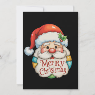 Cartão De Festividades Papais noeis de Patches Feliz Natal Pré-Natal Xmas