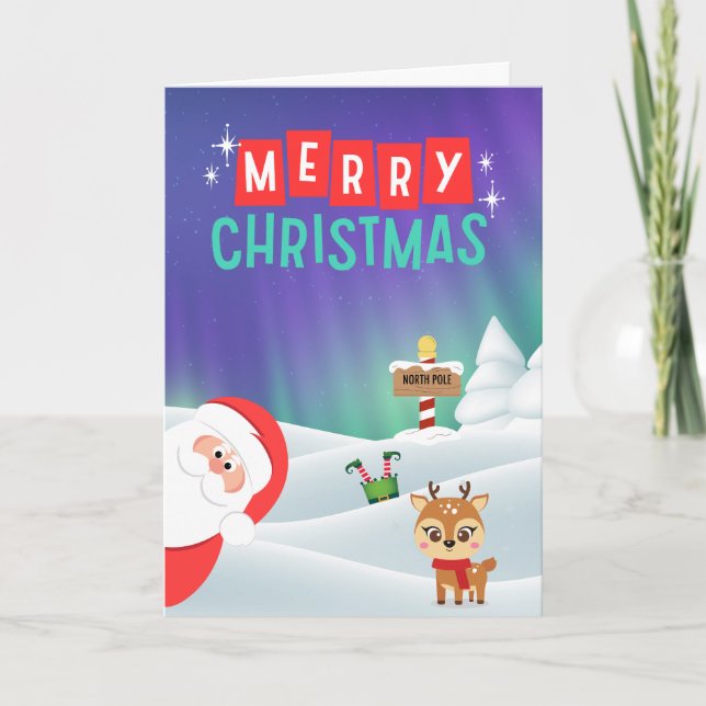 Cartão De Festividades Papais noeis de pico (Frente)