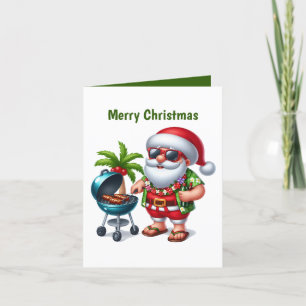 Cartão De Festividades Papais noeis de praia festivos de Natal