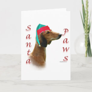 Cartão De Festividades Papais noeis de Saluki Paws