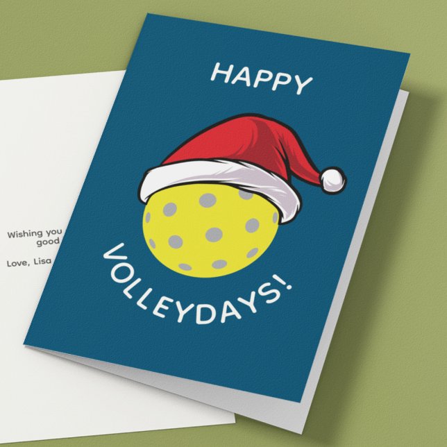 Cartão De Festividades Papais noeis de tendências - Boné Pickleball Azul (Criador carregado)