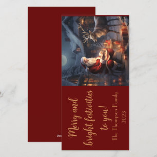 Cartão De Festividades Papais noeis de vinheta e placa personalizada de r