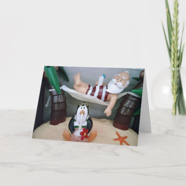 CARTÃO DE FESTIVIDADES PAPAIS NOEIS DIZEM "RELAXE AND GOSTA" NATAL (Frente)