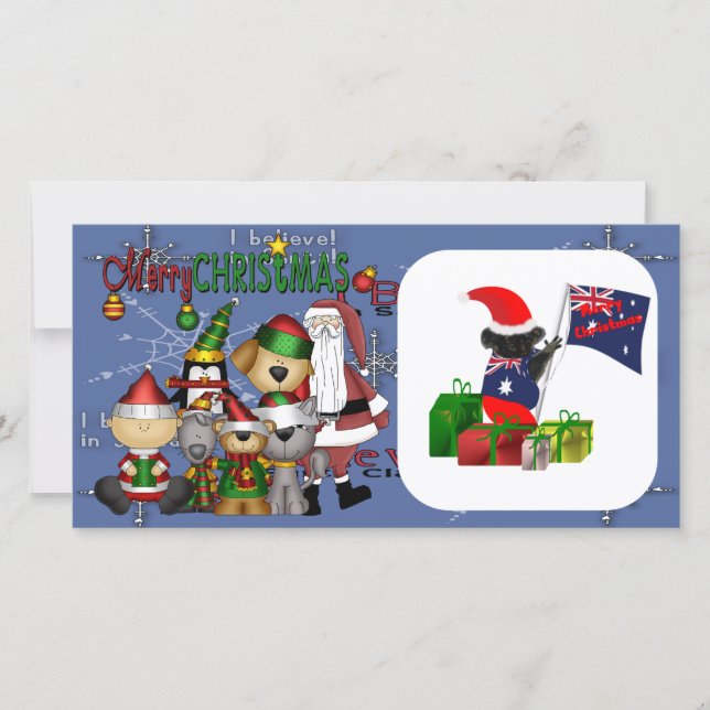 Cartão De Festividades Papais noeis e gangue (Frente)