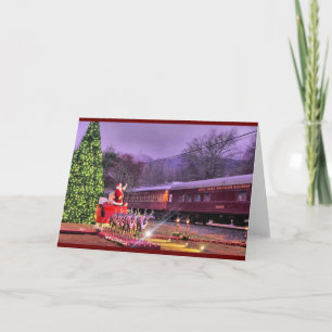 Cartão De Festividades Papais noeis e o Polar Express