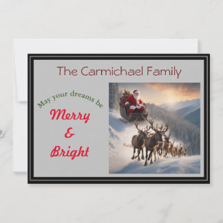 Cartão De Festividades Papais noeis e renas na véspera de Natal