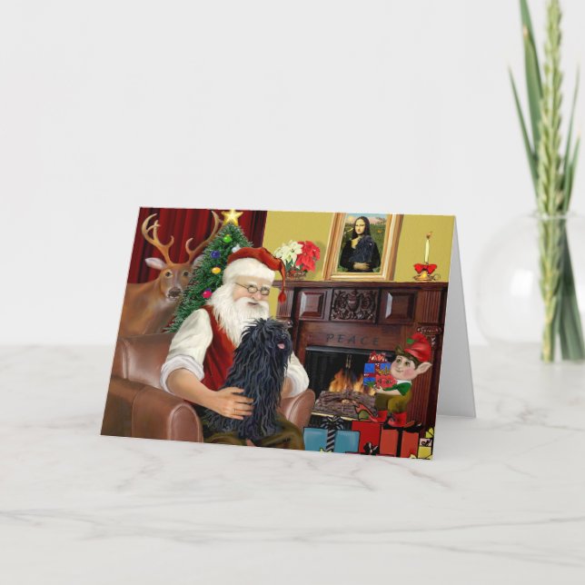 Cartão De Festividades Papais noeis e seu Puli (Frente)