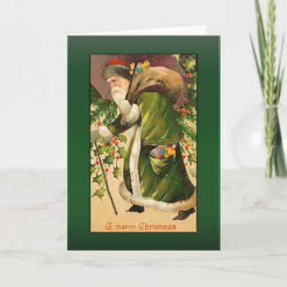 Cartão De Festividades Papais noeis em saudações à neve