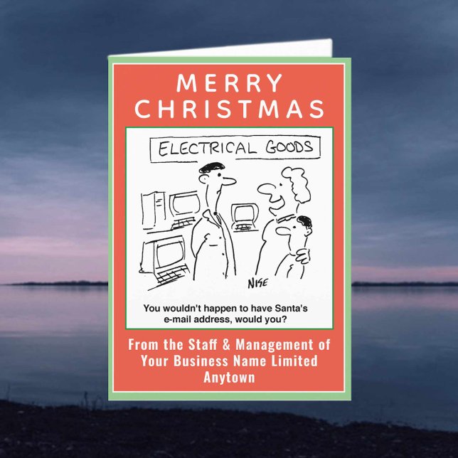 Cartão De Festividades Papais noeis Email Endereço Funny Retail Natal (Criador carregado)
