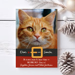 Cartão De Festividades Papais noeis Engraçados Gastam Mais Puro Menos Sua<br><div class="desc">Cartão de feriado com tema engraçado para gatos com as palavras "Papais noeis queridos, se mais purr e menos hiss = MAIS NIP, eu estou dentro". Adicione a foto do seu gato e seus nomes para personalizar. A parte traseira apresenta um padrão de impressão de pata. Perfeito para o amante...</div>