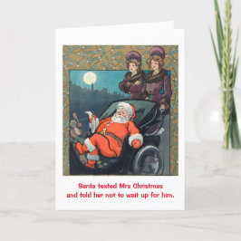 Cartão De Festividades Papais noeis engraçados não esperam o Natal