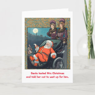 Cartão De Festividades Papais noeis engraçados não esperam o Natal