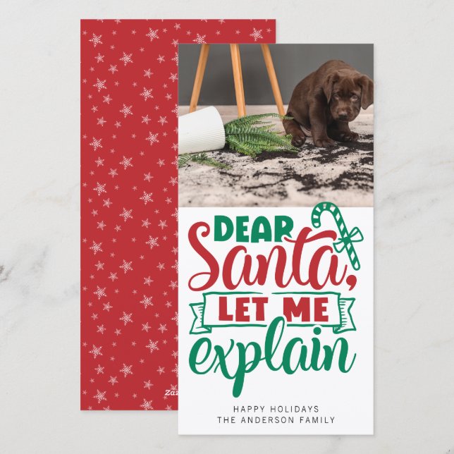 Cartão De Festividades Papais noeis Engraçados Permitam-Me Explicar Foto (Frente/Verso)