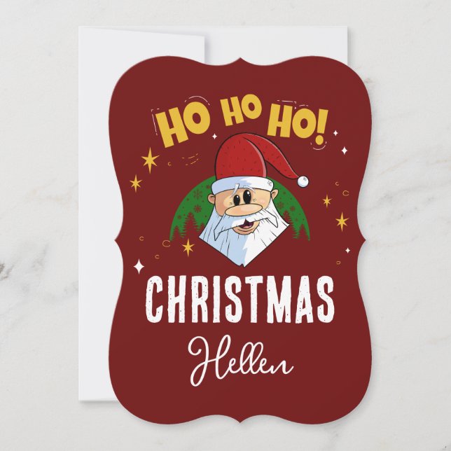 Cartão De Festividades Papais noeis Engraçados Que Feliz Natal Com Seu No (Frente)