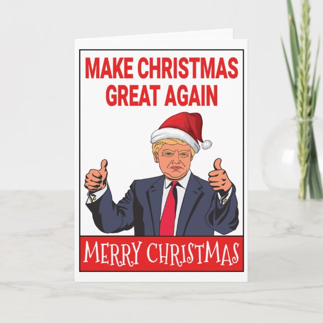Cartão De Festividades Papais noeis Engraçados Trump Feliz Natal (Frente)