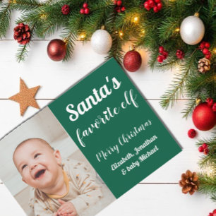 Cartão De Festividades Papais noeis Favoritos Elf Baby Christmas
