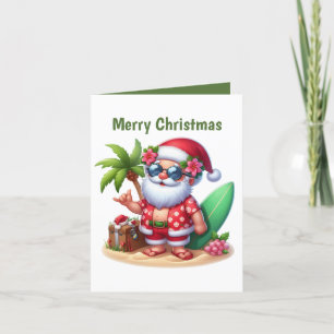 Cartão De Festividades Papais noeis festivos de praia de Natal