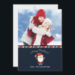 Cartão De Festividades Papais noeis Foto de Natal do Slaus<br><div class="desc">Uma ilustração moderna e bonitinha de um Papai noel decora este cartão com as palavras Feliz Natal. Use sua foto favorita para fazer uma lembrança de Natal feliz e única. Projetado para você pelo Blackberry Boulevard.</div>