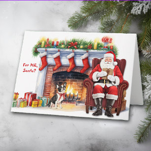 Cartão De Festividades Papais noeis Gift Boston Terrier Dog Holiday Card