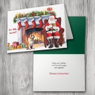 Cartão De Festividades Papais noeis Gift Bulldog Cute Christmas