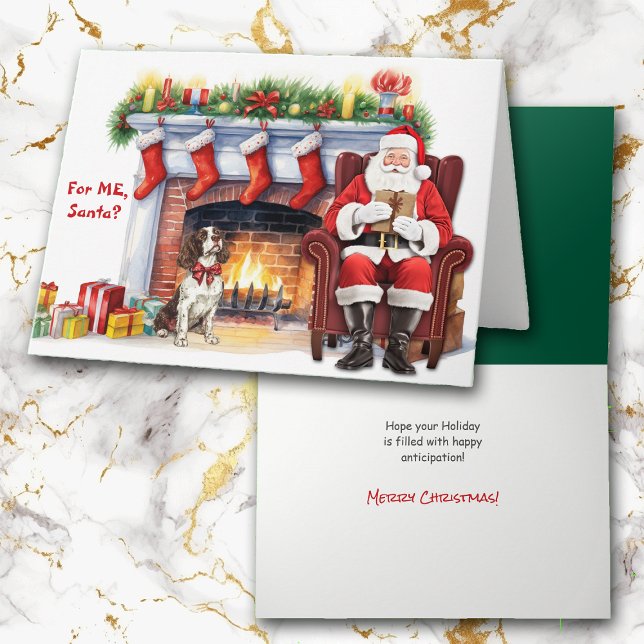 Cartão De Festividades Papais noeis Gift Springer Spaniel Dog Natal (Criador carregado)