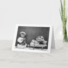 Cartão De Festividades Papais noeis Imagem Estática de Gato (1914) Natal