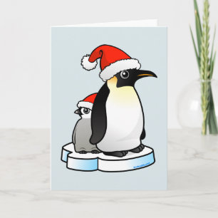 Cartão De Festividades Papais noeis Imperador Pinguim
