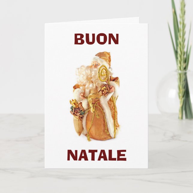 CARTÃO DE FESTIVIDADES PAPAIS NOEIS ITALIANOS DIZEM "BUON NATALE" COMERCI (Frente)