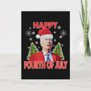 Cartão De Festividades Papais noeis Joe Biden Feliz 4 de julho Feliz Nata