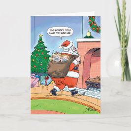 Cartão De Festividades Papais noeis Kidnap Humor Greeting Card