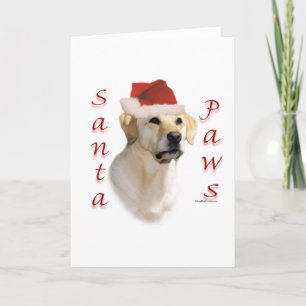 Cartão De Festividades Papais noeis Labrador Retriever (amarelo)