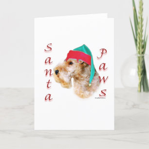 Cartão De Festividades Papais noeis Lakeland Terrier Paws