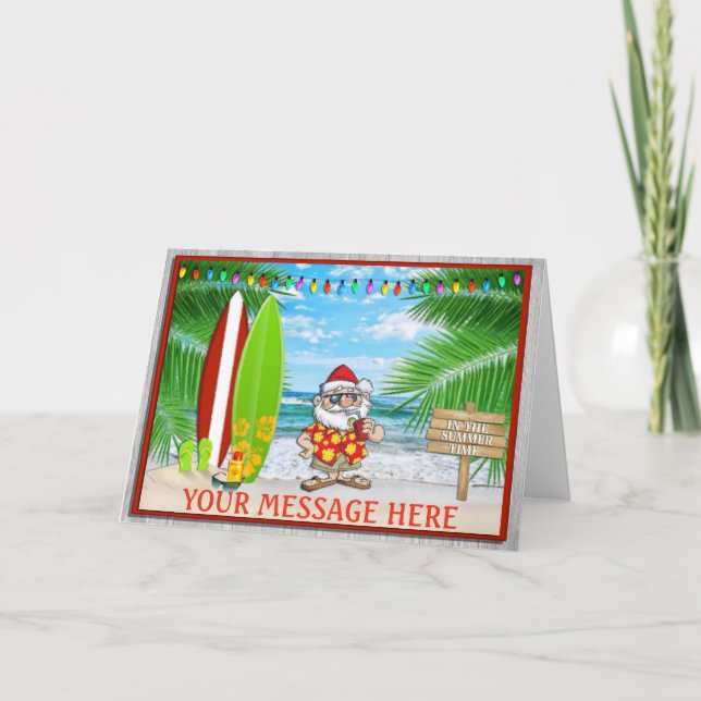 CARTÃO DE FESTIVIDADES PAPAIS NOEIS NA PRAIA (Frente)