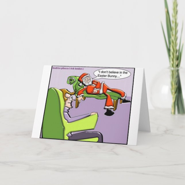 Cartão De Festividades Papais noeis Na Terapia Engraçados Presentes E Cam (Frente)