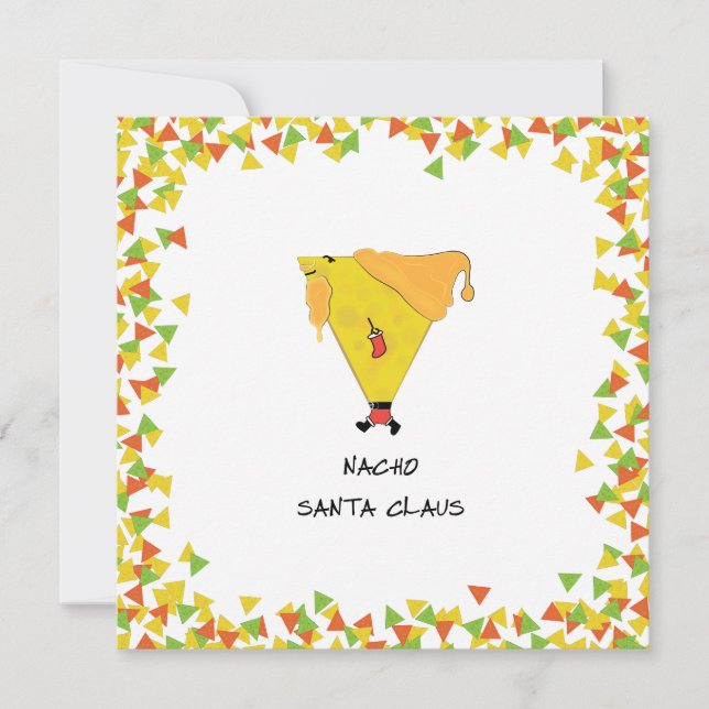 Cartão De Festividades Papais noeis Nacho com Chips (Frente)