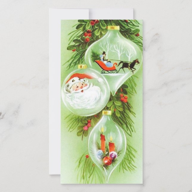 Cartão De Festividades Papais noeis natais vintages (Frente)