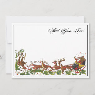 Cartão De Festividades Papais noeis Natal Xmas Sleigh Reindeed Border