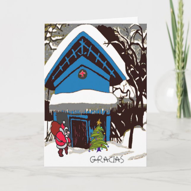 Cartão De Festividades Papais noeis No Chalet Christmas, Gracia (Frente)