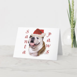 Cartão De Festividades Papais noeis para Buldogue