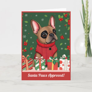 Cartão De Festividades Papais noeis - Paws a caminho