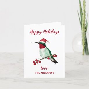 Cartão De Festividades Papais noeis personalizados Hummingbird