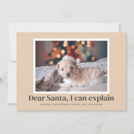 Cartão De Festividades Papais noeis, Posso Explicar Foto Engraçada De Pet