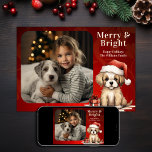 Cartão De Festividades Papais noeis Puppy Feliz e Bright Photo Dog Natal<br><div class="desc">Celebre o Natal com nossos Papais noeis, Feliz de papoila e Cartão de Natal de Cão Brilhante! Com um filhote adorável, esta placa personalizável espalha alegria festiva. Compartilhe-o com entes queridos e adicione sua família ou foto de cachorro favorita para um toque pessoal. Compartilhe a alegria da estação com este...</div>
