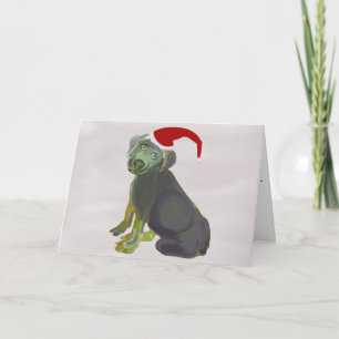 Cartão De Festividades Papais noeis Puppy Natal