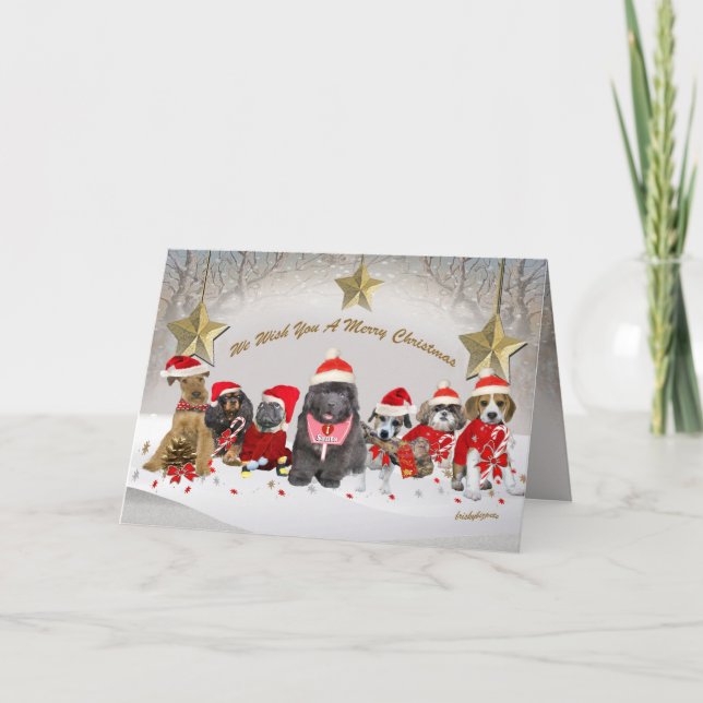 Cartão De Festividades Papais noeis que ajudam no feriado (Frente)